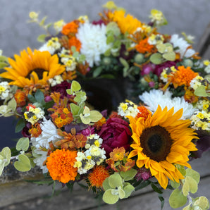 Krans sensommerblomster